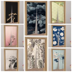 Pine Tree Japanese Door Curtain Cherry Blossoms Print Partition Kitchen Doorway Decor Drapes Cafe Restaurant Noren Half-Curtain