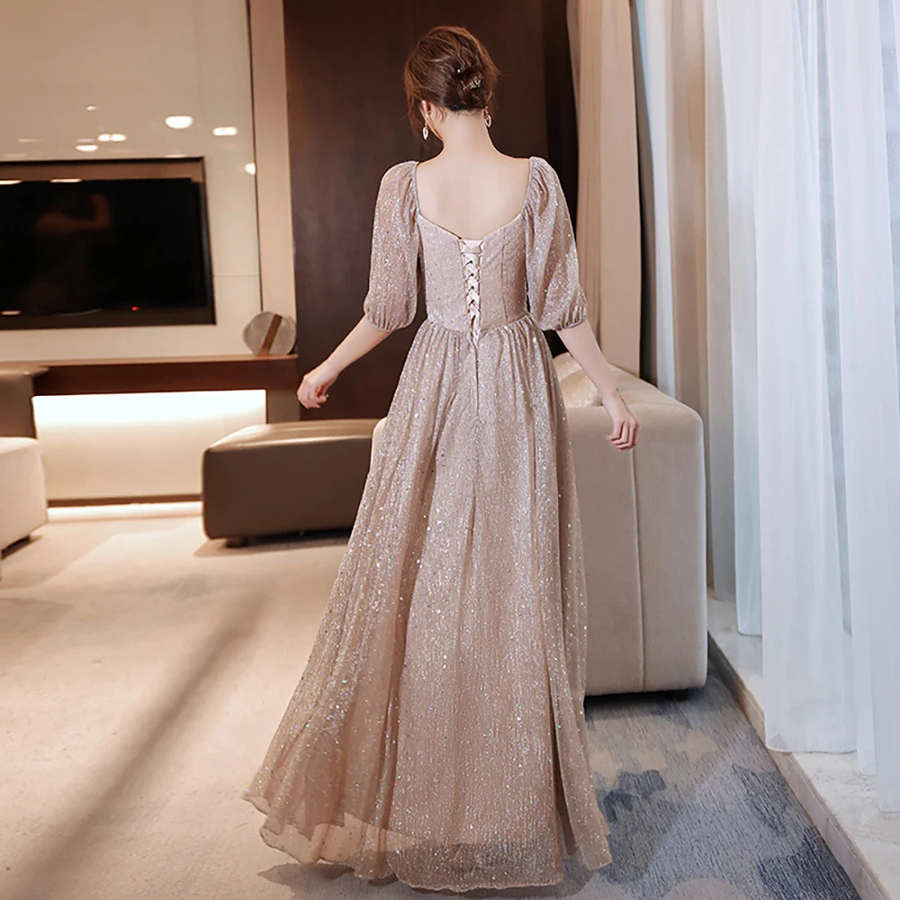 Vestido de noche de lentejuelas brillantes para mujer, vestidos de dama de honor elegantes de lujo para fiesta de regreso a casa, banquete de invitados de boda, vestido de baile Formal