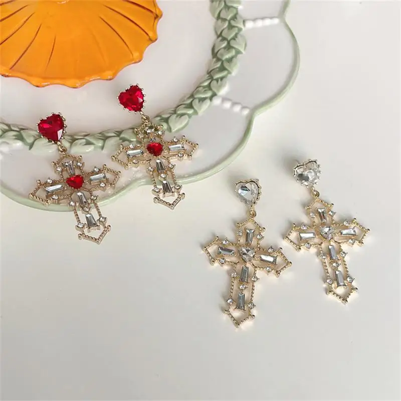 1/3/5PAIRS Zinc Alloy Material Earrings Fashionable And Versatile Popular Accessories Cross Womens Earrings