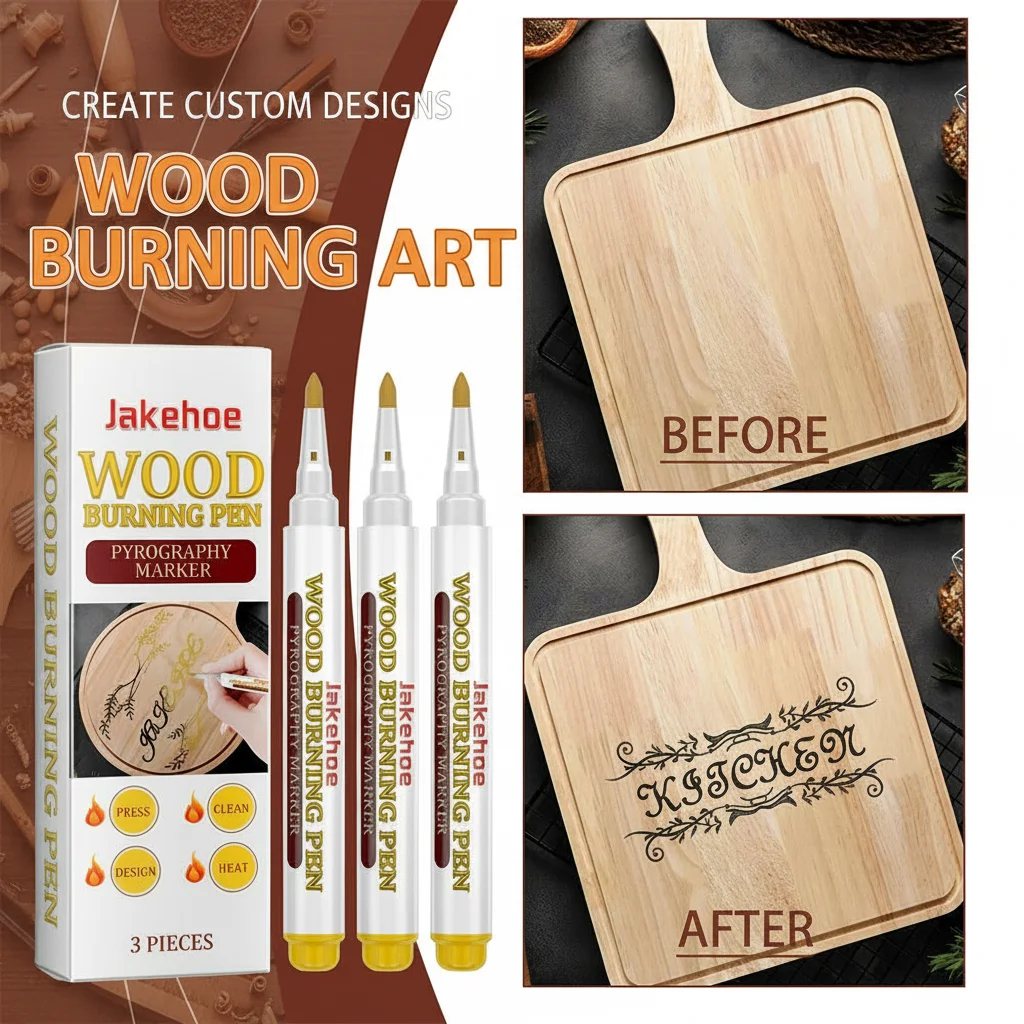 Wood Burning Pen Scorch Creative Chemical Wood Burned Marker Pyrography Pens for DIY Art Fine Tip Woodworking Marker