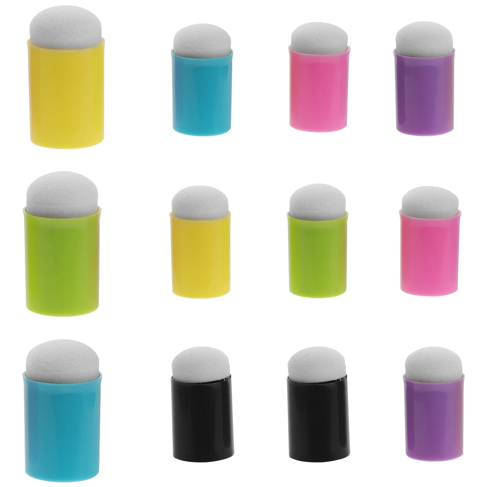 

12pcs Finger Painting Sponge Daubers Child Craft Drawing Tools Reusable Plastic Stenciling Ink Blending Paint Set