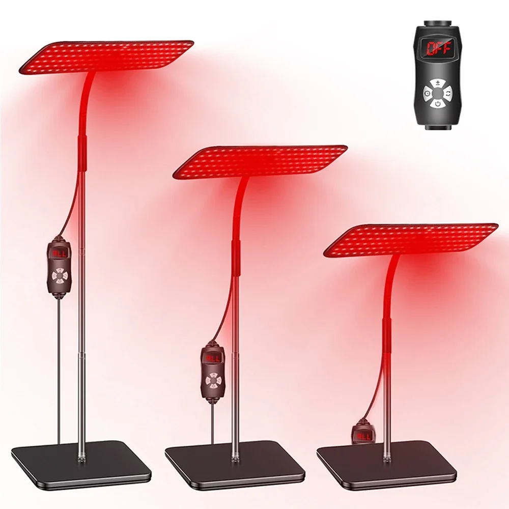 Dispositivo de luz infrarroja cercana de 660nm y 850nm, lámpara LED de terapia de luz roja de 25W con soporte, cuidado de la piel Facial para aliviar el dolor articular muscular -