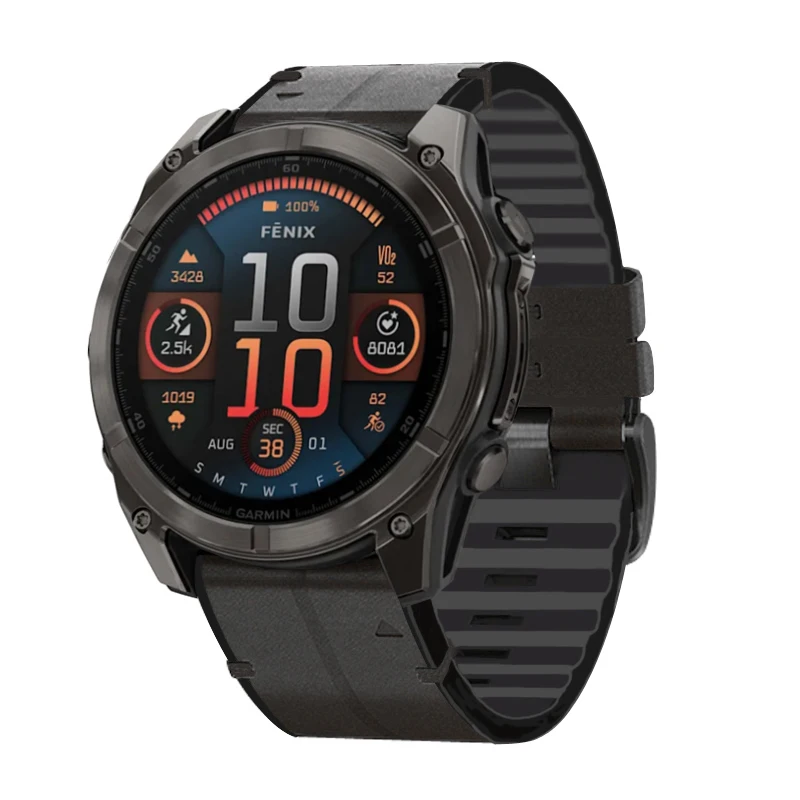 Correa de cuero de silicona Quickfit 22 26mm para Garmin Fenix 7X 7 Pro 6X 6 Pro 5X 5 Plus reloj Epix 2 pulsera Fenix 8 51 47mm