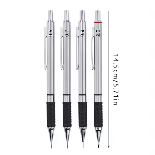 Metal Mechanical Pencil set with pencil grip Leads Art Drawing Student Office Supplies 0.5/0.7/0.9/2.0mm Automatic Pencil - Image 6