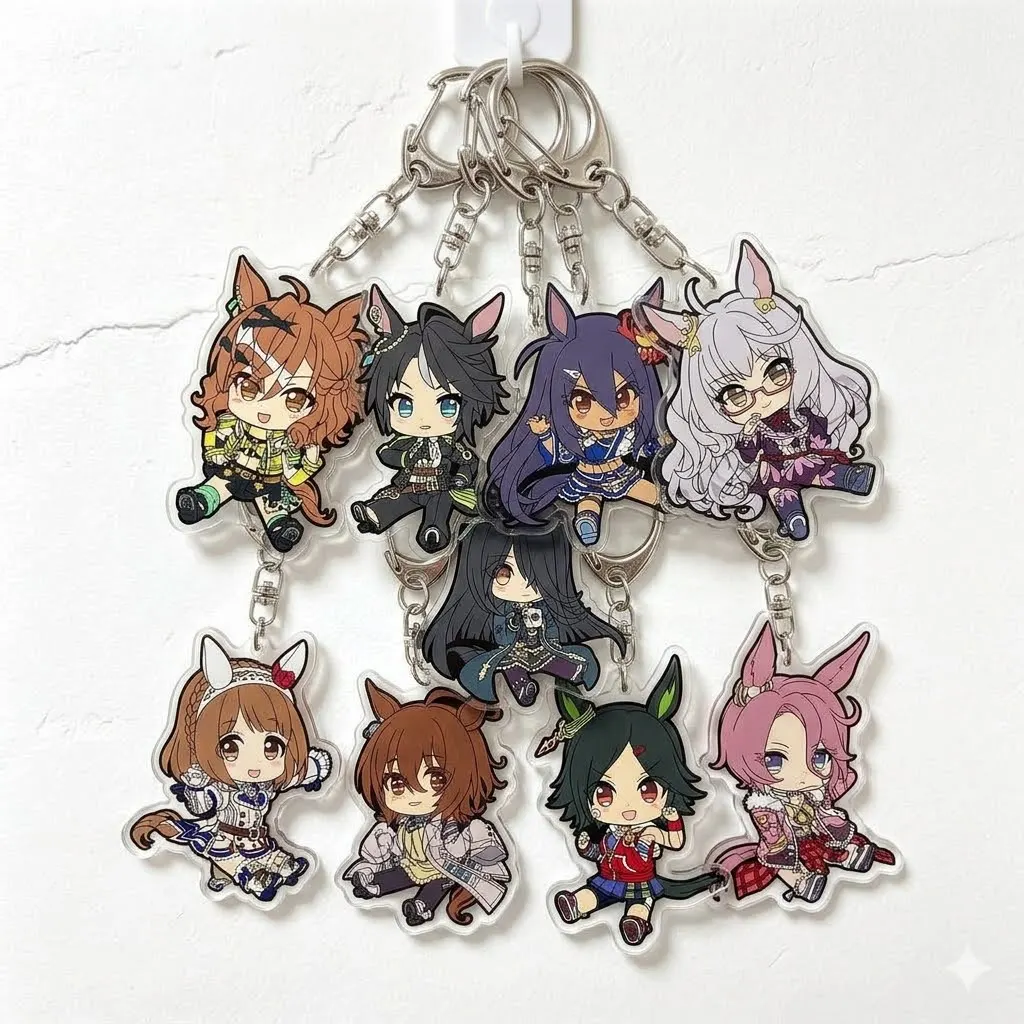 6CM ANIME porte-clés acrylique ornements UMA MUSUME joli DERBY OGURI casquette SILENCE SUZUKA agnès TACHYON CLEAR BLISS FANS cadeaux