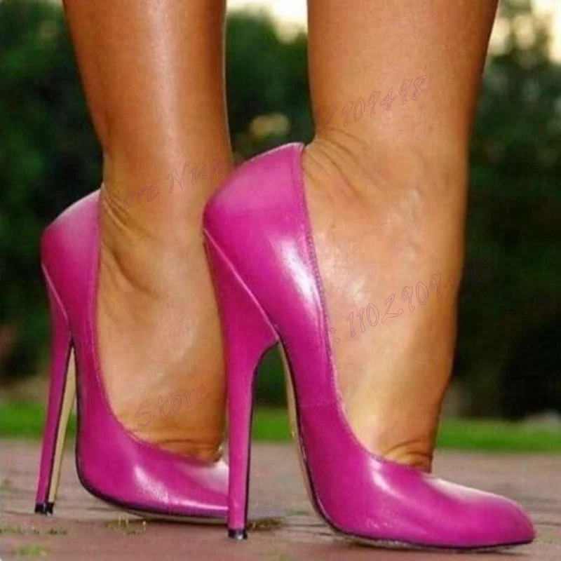 Purple Patent Leather Sexy Pumps Shallow Pointed Toe Shoes for Women Thin High Heels Sexy Lady Shoes 2024 Zapatos Para Mujere