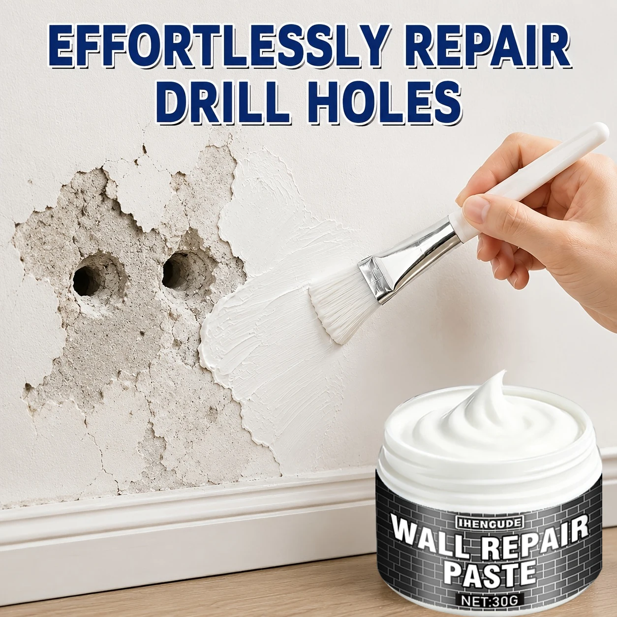 Professional Wall Repair and Color Restoration Paste, Easily Restores the Smoothness of Furniture and Walls, Is Crack-Resistant, Convenient to Apply, Effectively Repairs Various Cracks, Peeling, and Holes in Walls and Wooden Furniture, Removes Blackened Walls, Footprints, Graffiti, and Scratches, Easy to Apply, Convenient to Use