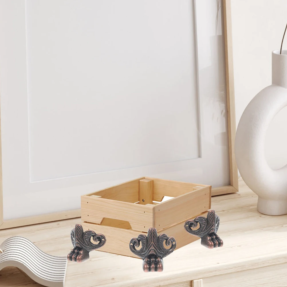 

6 Pcs Retro Foot Wooden Box Vintage Decor Metal Feet for Boxes Hardware Furniture Decoration Parts