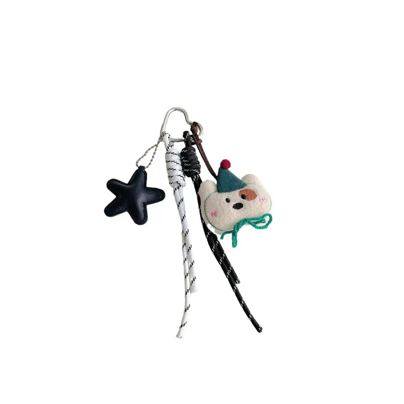 للجنسين حقيبة المعلقات الكرتون أفخم دمية دب دمية ستار مضحك لطيف Kawaii عالية الجودة حقيبة الملحقات سلاسل المفاتيح متعددة الوظائف