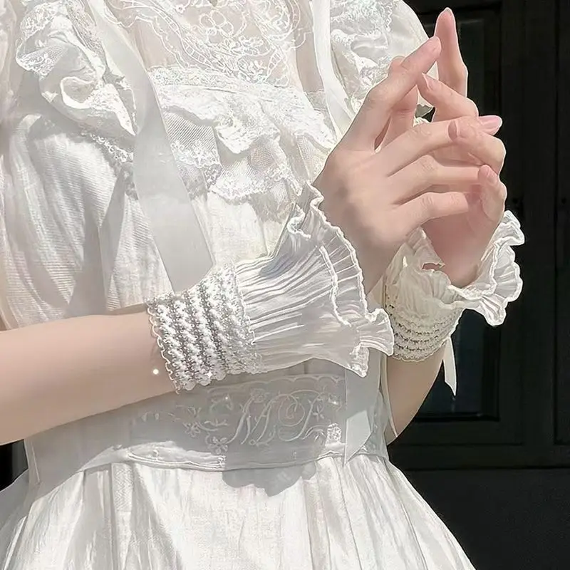 fashion-all-match-ruffle-fake-sleeve-pleated-sun-protection-false-cuffs-lolita-lace-cuffs-wedding-dress-accessories