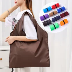 Foldable Shopping Bag Reusable Travel Grocery Bag Eco-Friendly One Shoulder Handbag For Travel Cartoon Cactus Printing Tote Bag