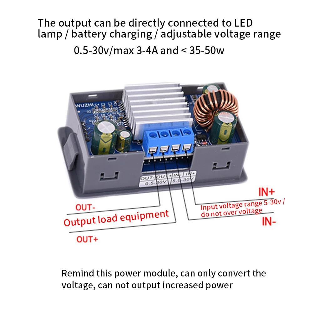 

DC Step Down Buck Boost Converter 30V 4A Module Solar Power Battery Charging Adjustable Regulator