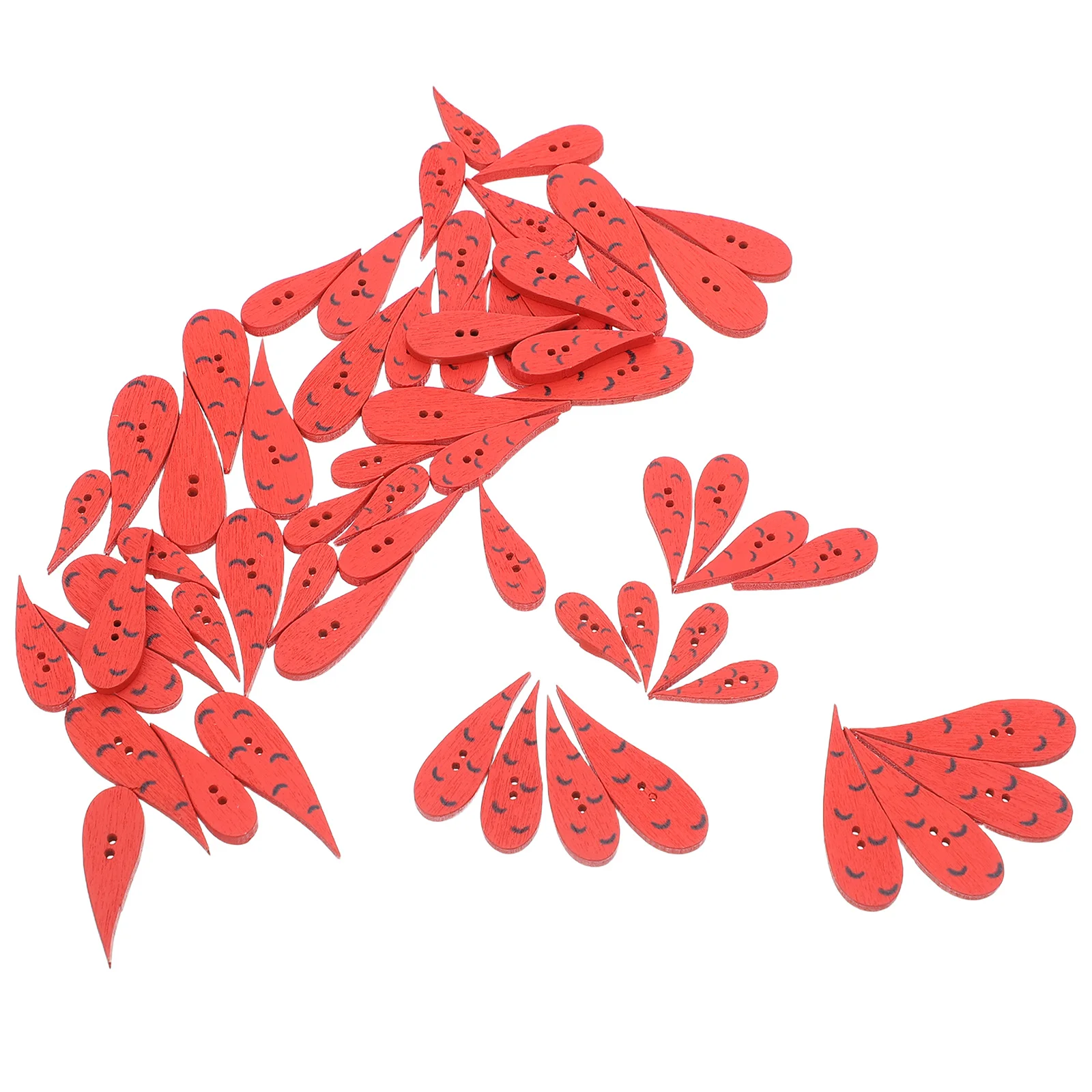 

100Pcs Wooden Carrot Buttons Painted Small Wood Buttons 4 Sizes Snowman Nose Craft DIY Christmas Sewing Supplies