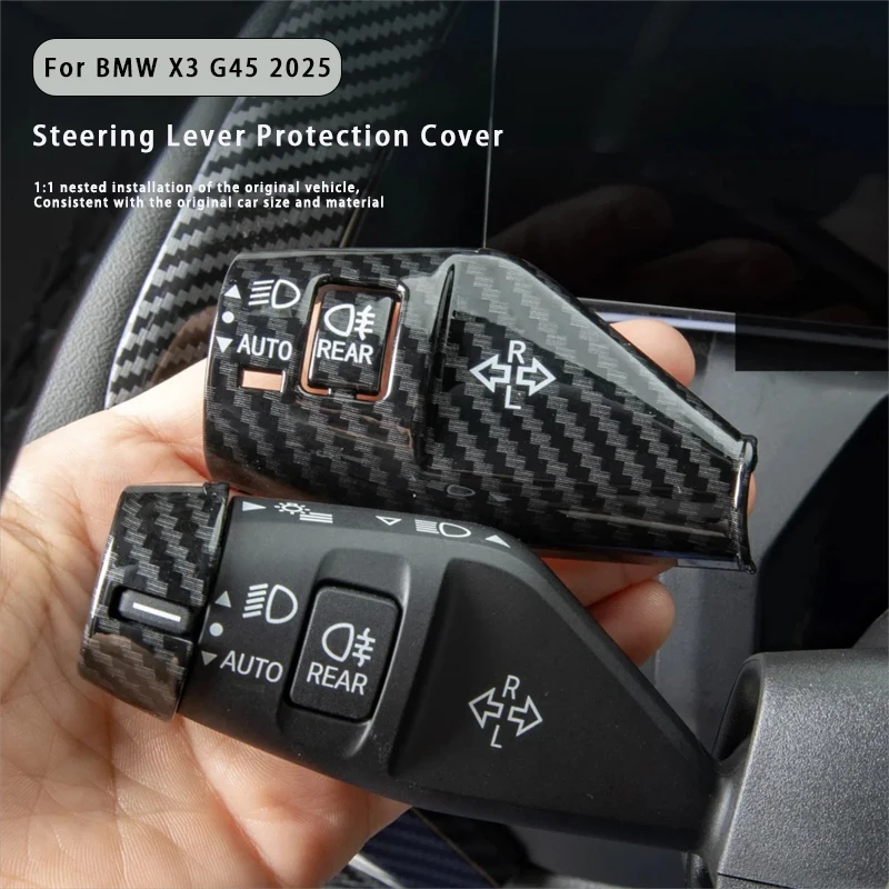 

For BMW X3 G45 2025 Car Turn Signal Wiper Lever Switch Cover Carbon Steering Wheel Turn Signal Wiper Switch Lever Trim Cover
