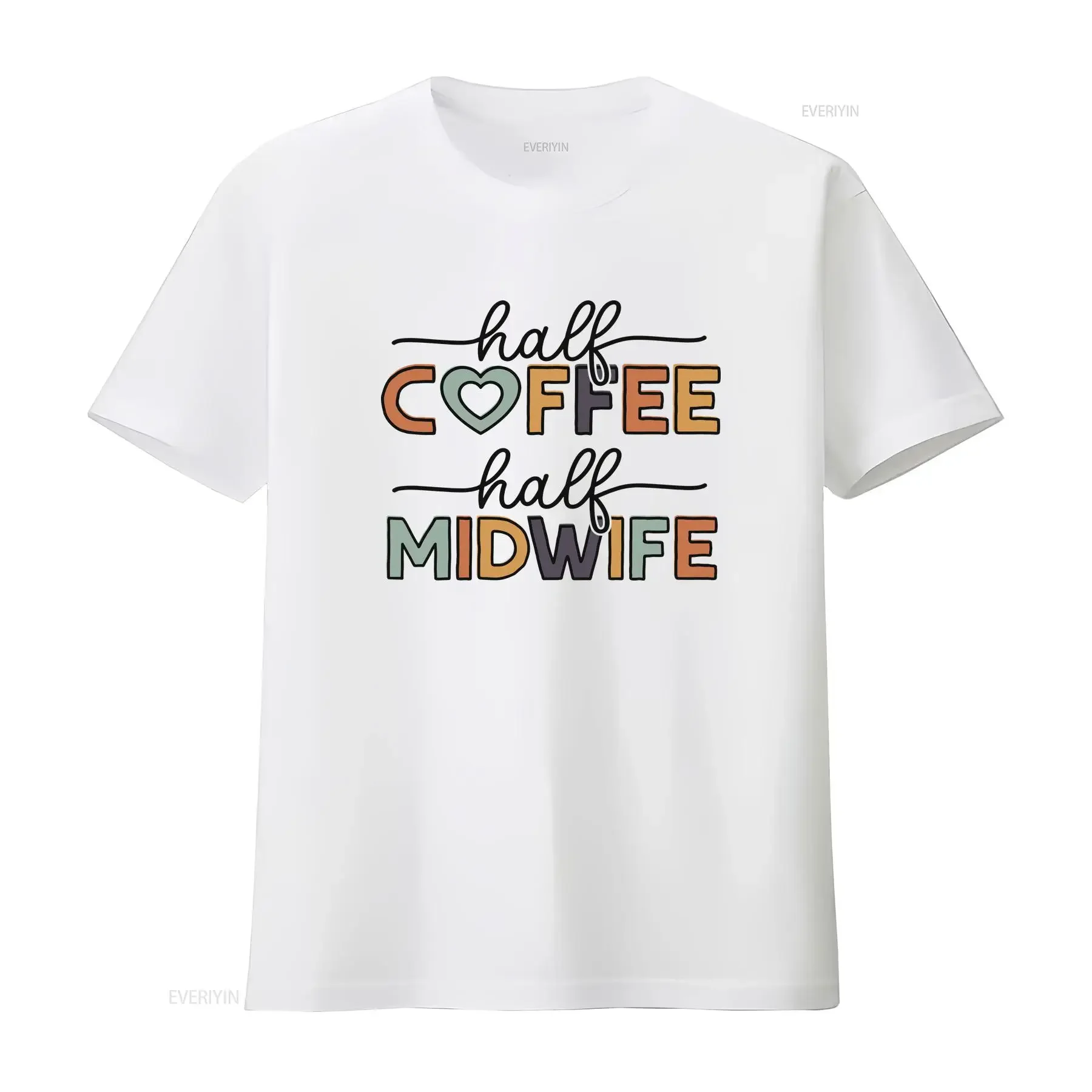Coffee Lover Midwife T Shirt For Student Funny Midwifery Birth Worker Nurse Future vintage Washed Casual streetwear