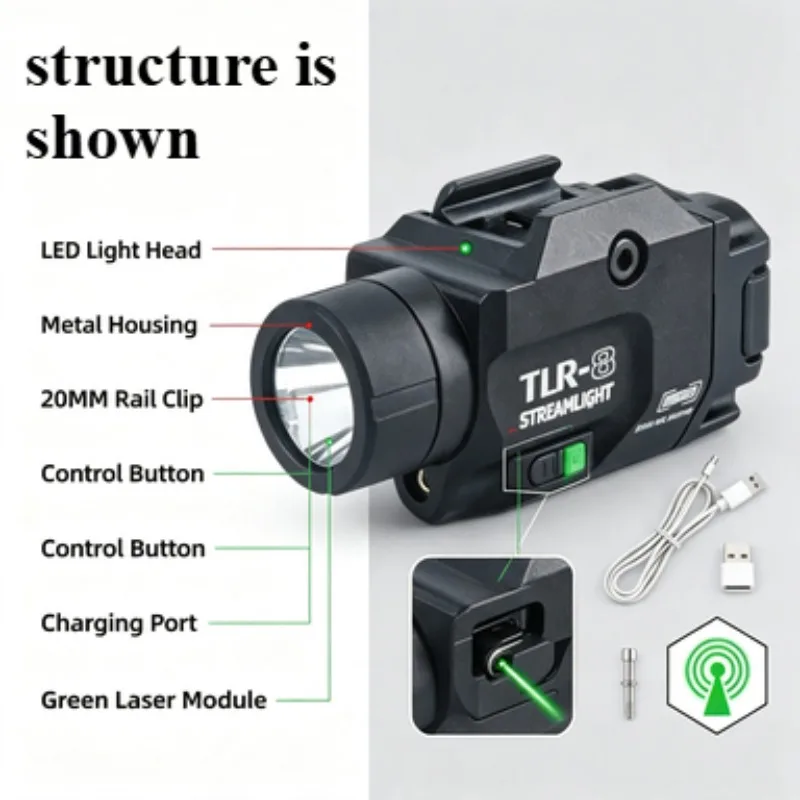 Outdoor Portable Play Fitting Metal Hanging TLR-8 Adjustable Bright Fit Handheld Palm Model Accessory Parts