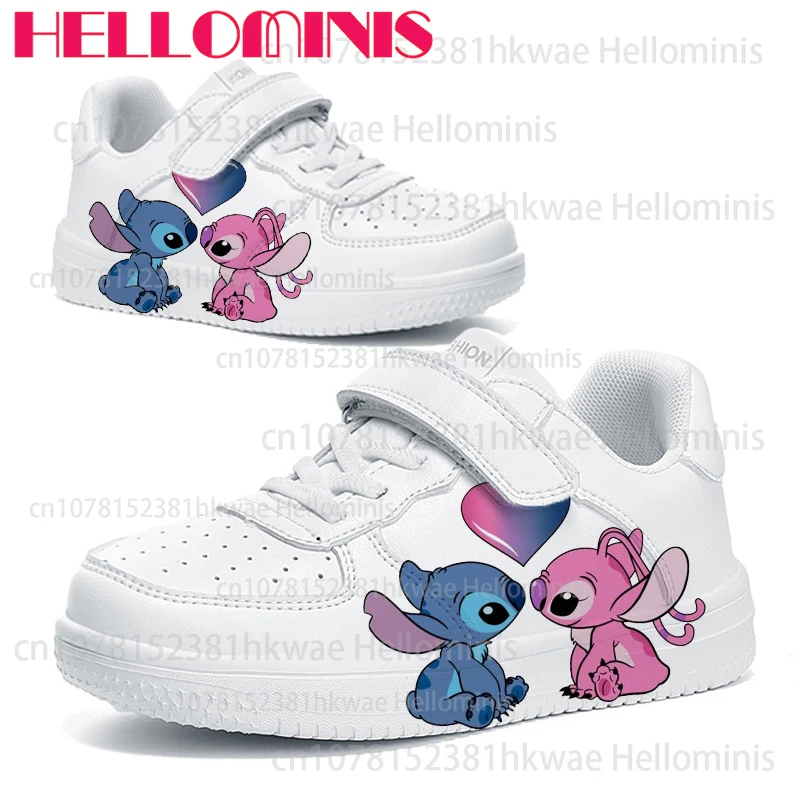 

Stitch Little Monster Youth student casual White shoes Super Cute Cartoon Printing sneakers boys girls Christmas Gift