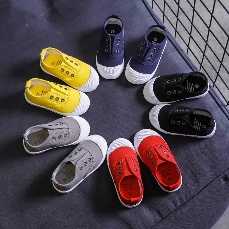 Candy Color Kids Shoes For Girl Children Canvas Shoes White Sneakers Comfortable Boys Flat School Shoes