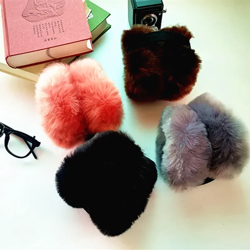 Unisex Earmuff Faux Fur Earmuff Thick Fur Winter Ear Warmer Plush Headphone Extensible for Child and Adult unicorn headphone