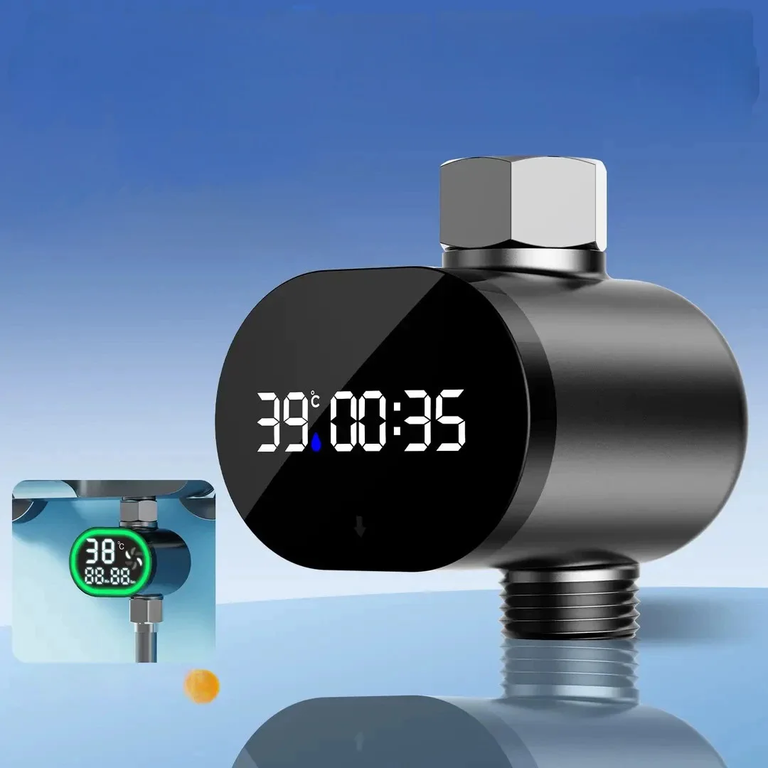 LED Illuminated Shower Water Thermometer with Waterproof Build and Color-Responsive Temperature Indication for Bathing