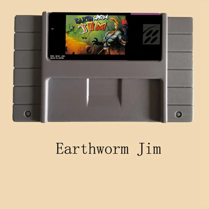 High Quality 16 Bit Earthworm Jim NTSC Big Gray Game Card For USA Version Game Player