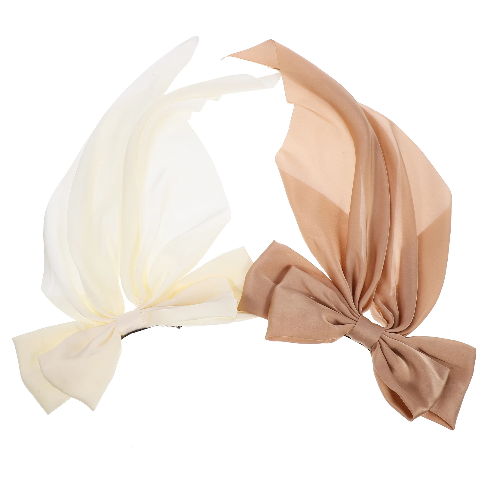 

2 Pcs Bow Hairpin Large Bowknot Long Big Barrettes Zinc Alloy Clips Solid Color