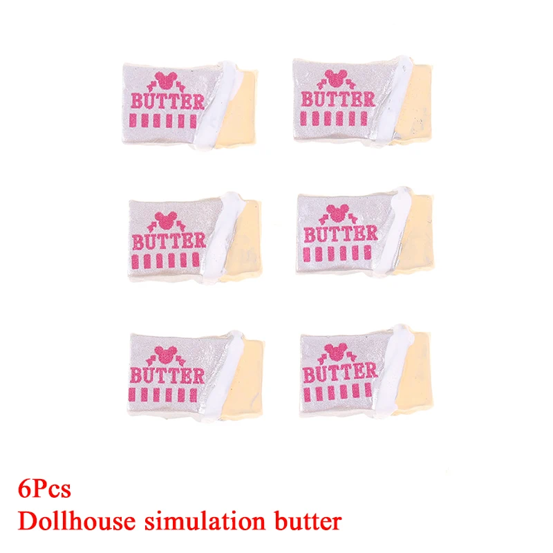 6 Stuks Simulatie Voedsel Boter Miniatuur Fantasiespel Keuken Diy Brood Set Speelgoed Ontbijt Servies Poppenhuis Accessoires
