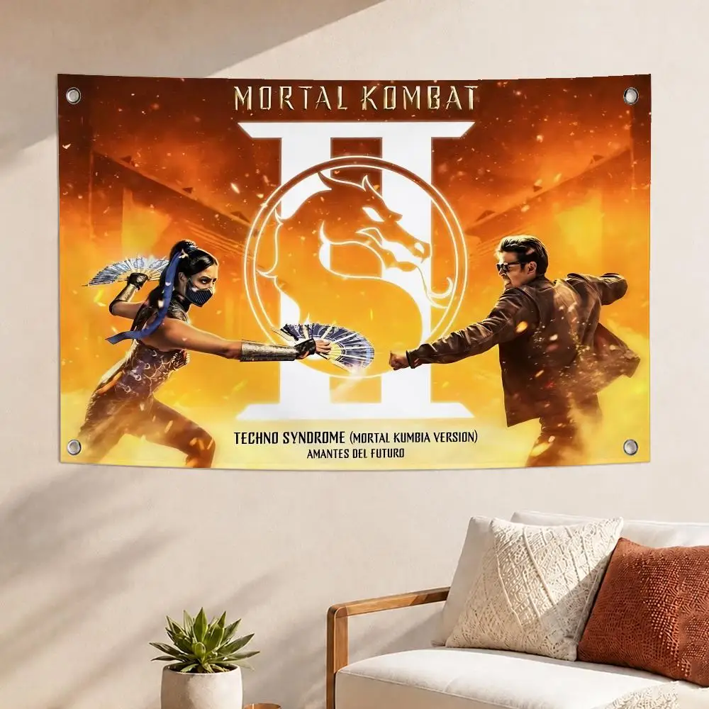 Pro Game Mortal Kombat Flags Concert Print Backdrop Banner, Home Bedroom Outdoor Wall Hanging Decor