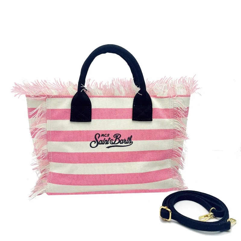 Ladies Handbag 2024 New Horizontal Handmade Tassel Pink Light Luxury Embroidery Letters Ladies Large Capacity Casual Travel Bag