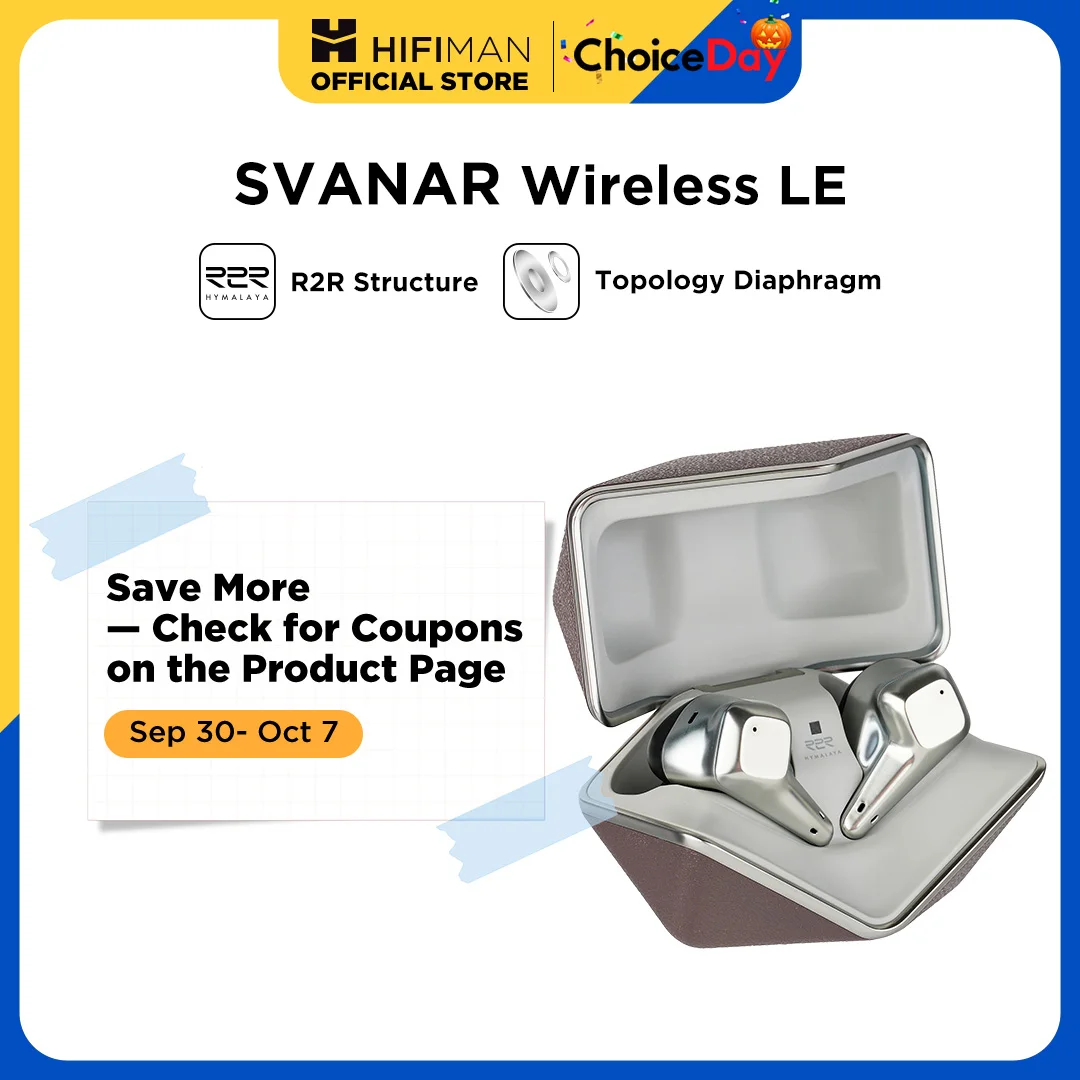 HIFIMAN SVANAR Wireless LE Noise Cancelling Bluetooth in-Ear Hi-Fi Earphones with Hymalaya DAC, Topology Diaphragm Driver, IPX5