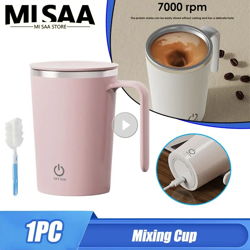 400ml Automatic Self Stirring Mug Coffee Milk Juice Mixing Cup Electric Stainless Steel Lazy Rotating Mug Magnetic Stirring Cup