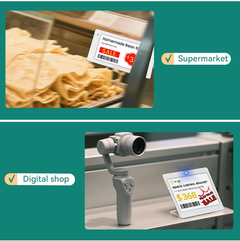 2 ชิ้น 3.5 นิ้วซูเปอร์มาร์เก็ตดิจิตอล E-Ink ราคาอิเล็กทรอนิกส์ชั้นวางป้ายที่มีประสิทธิภาพการจัดการสินค้าคงคลัง