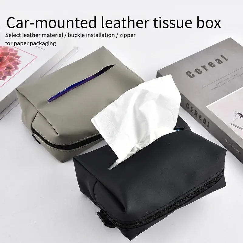 Interior Tissue Box Car Armrest Box Tissue Box Car Interior Bag Drawstring Paper Bag Napkins Minimalist Car Rear Seat Back