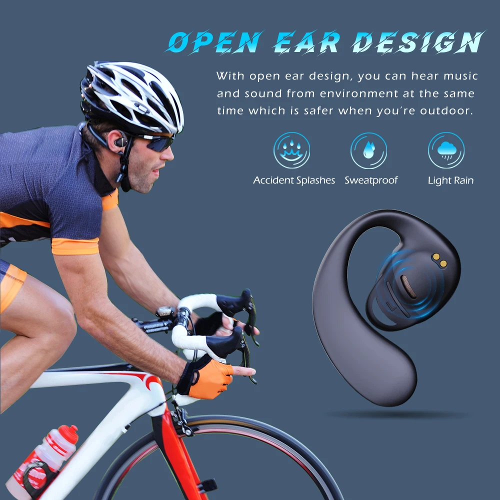 Imagem -03 - Auscultadores sem Fio Bluetooth Open Headconjunto Wearable Stereo Earbuds com Microfone tipo c Charge Fone de Ouvido Qualidade Esportes Novo Od06 5.3