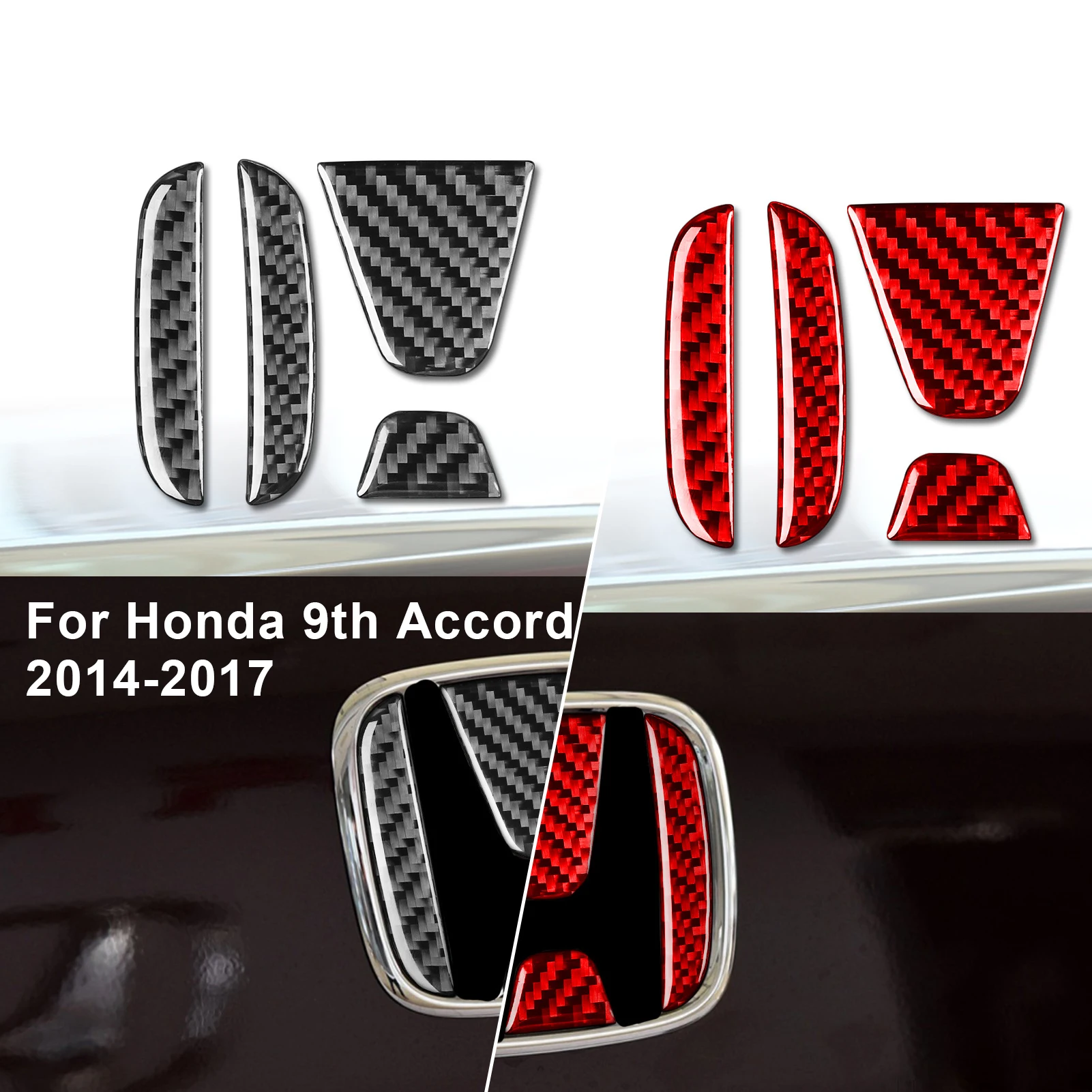 

Для Honda Accord 9-го поколения 2014-2017 узор из углеродного волокна, внутренняя модификация, логотип задней двери, декоративные аксессуары