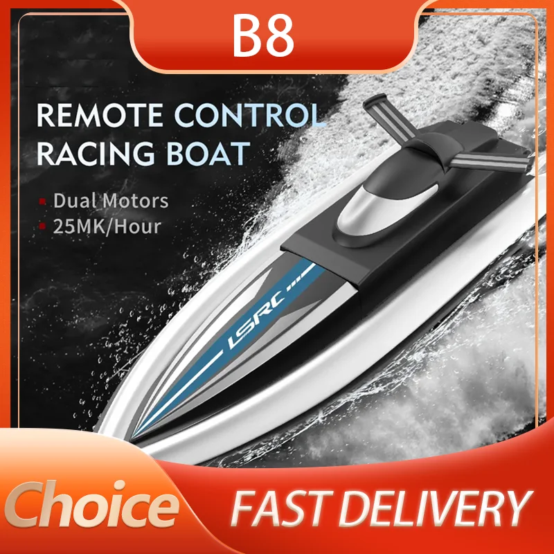 2.4G B8 RC High Speed Racing Boat Waterproof Rechargeable Model Electric Radio Remote Control Speedboat Gifts Toys for boys