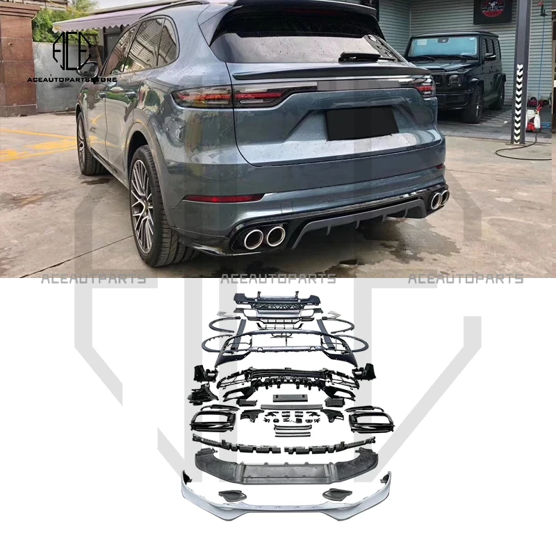 for Cayenne 9Y0 upgrade Turbo T-style kit bumper bodykit facelift 2018-up