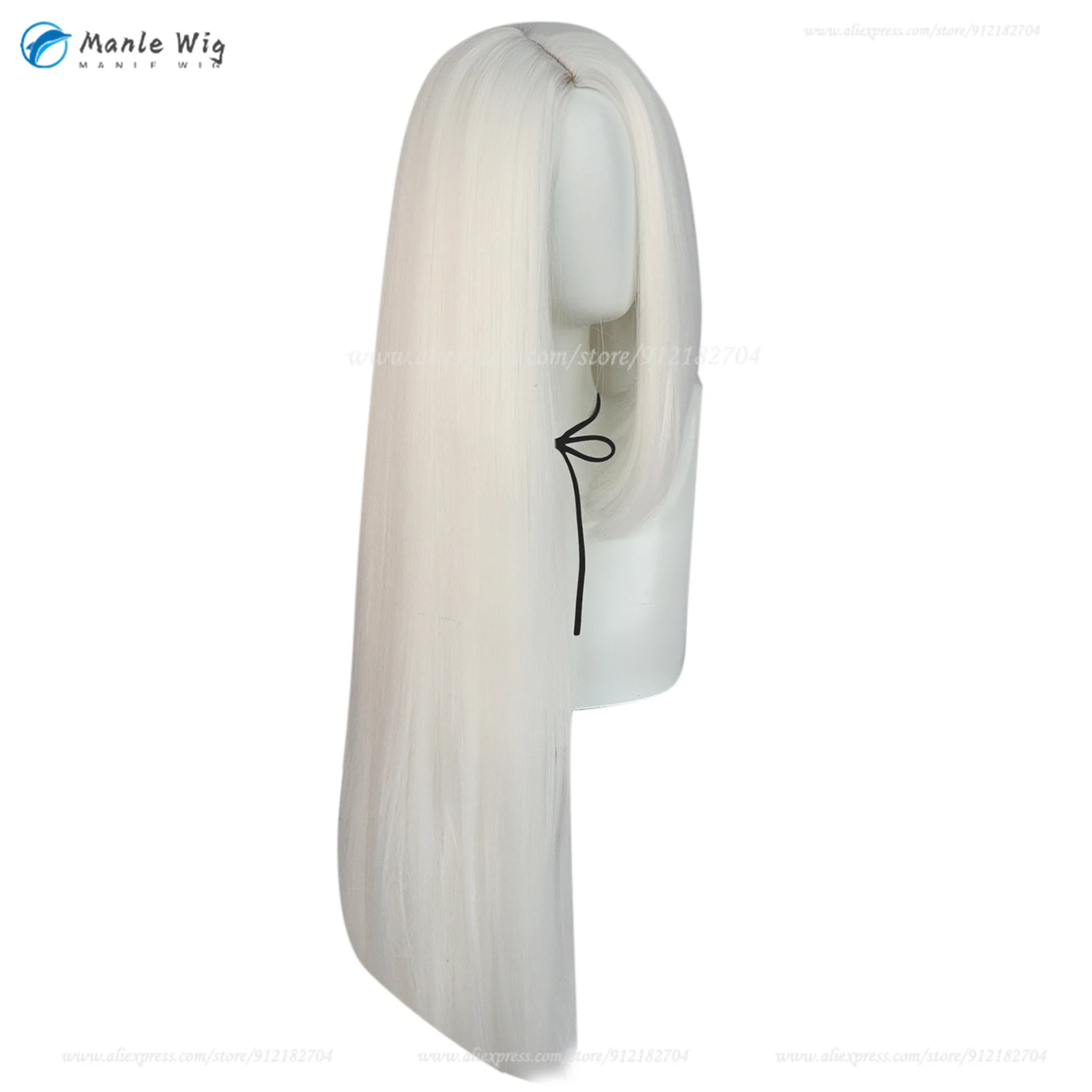 Anime Hotel Vaggie Cosplay Peruca, Perucas brancas e grampo de cabelo, Cabelo sintético resistente ao calor, Halloween Party Wig, Boné, 100cm de comprimento