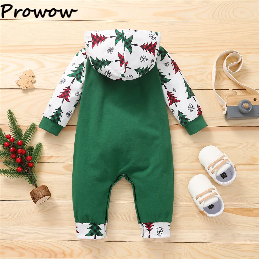 Prowow My First Christmas Baby Clothing Cartoon Deer Tree Christmas Romper Jumpsuit Newborns New Year Costume For Baby Boy Girl