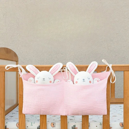 침대 옆에 거는 기저귀 보육 정리함, 기저귀 장난감 의류 선물, 아기 침대 정리함 간이 침대 캐디 침대 보관 가방, 2 포켓 