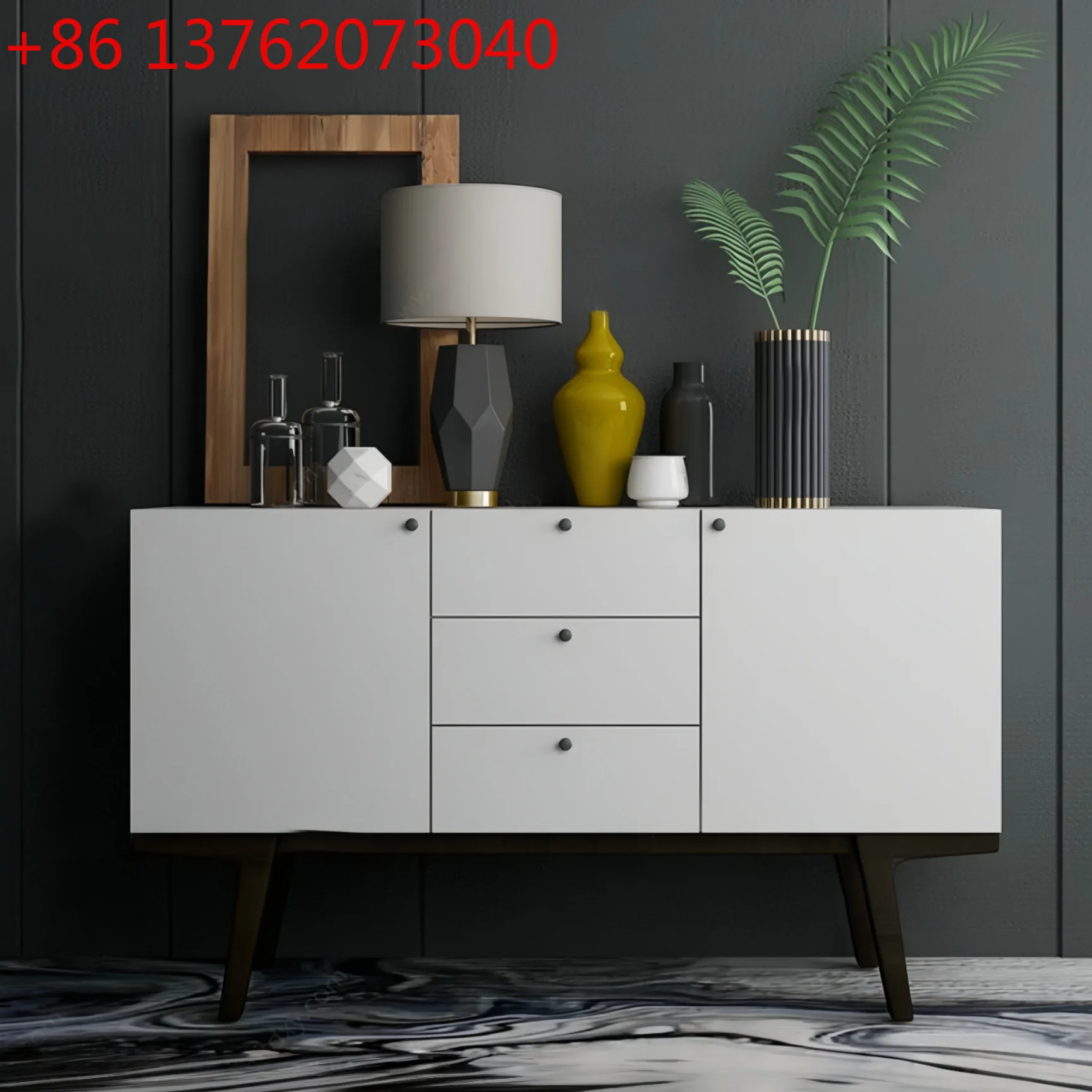 

White piano paint dining side cabinet Nordic personalized storage modern simple entrance cabinet