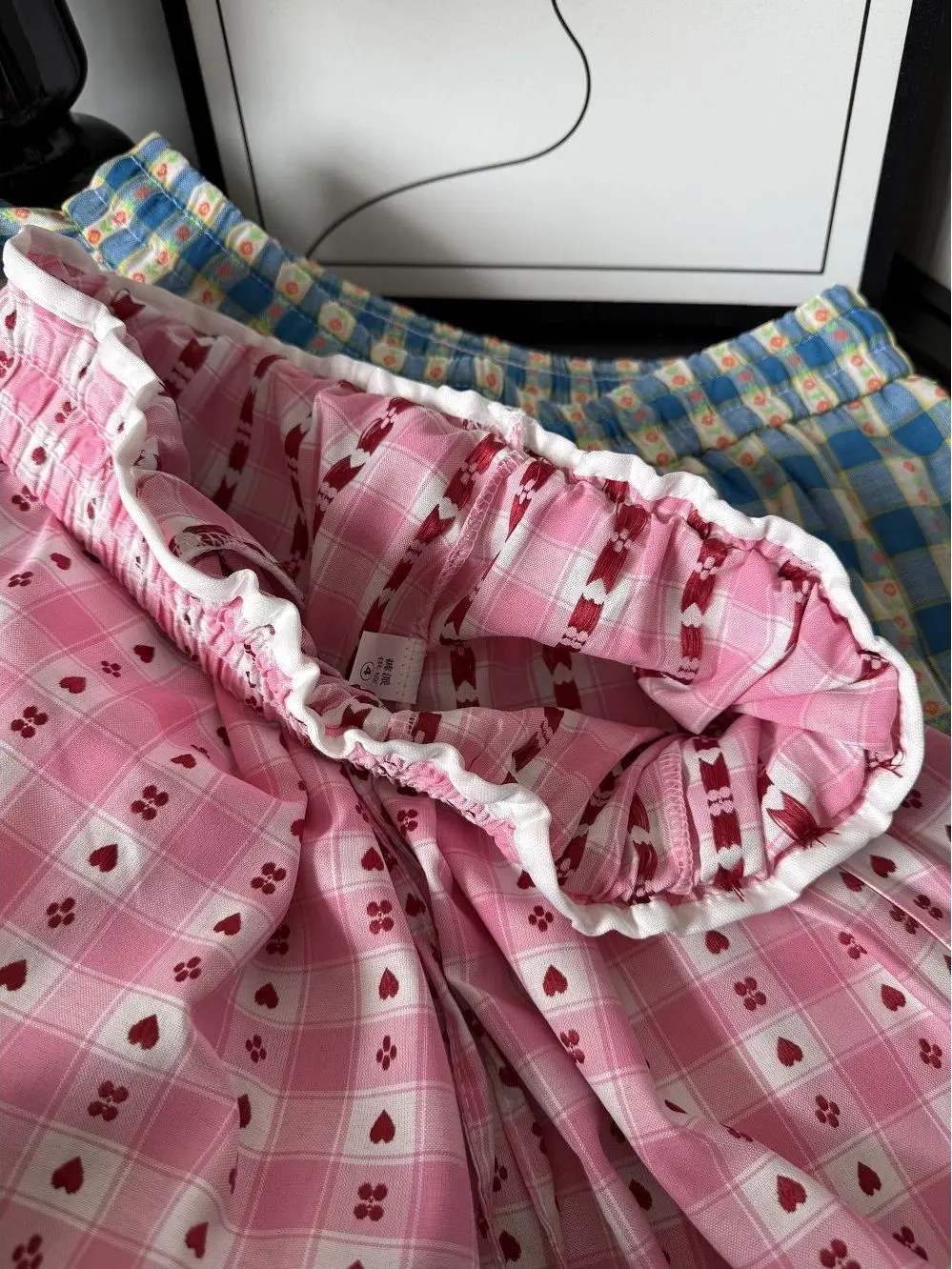 

Розовые брюки-палаццо в клетку с принтом «Дофаминовое сердце» для женщин, летние, тонкие, с высокой талией, прямые, в пол, повседневные, с высокой талией, в клетку