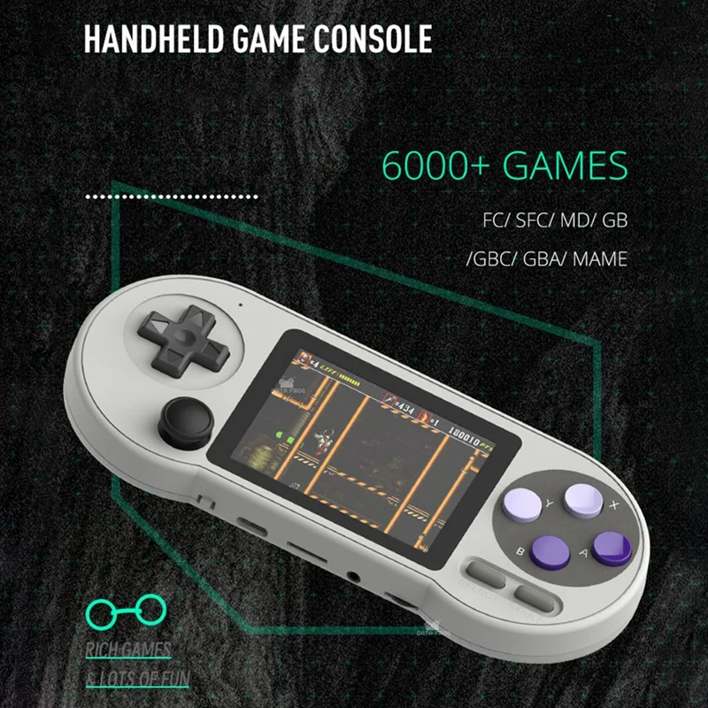 SF2000 Handheld Game Console+2Xhandle Built-In 6000 Games Retro Game Console Consoles Support AV Output