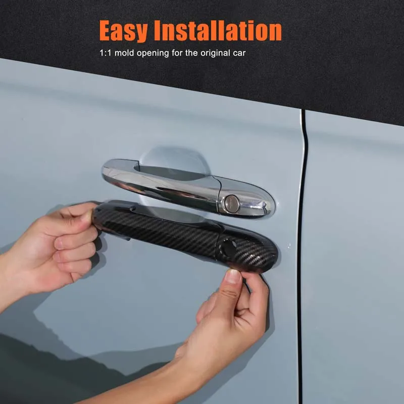 

For Fiat 500 And Abarth 595 695 2007-2024 ABS Carbon Fiber Car Door Handles Decorative Cover Car Accessories