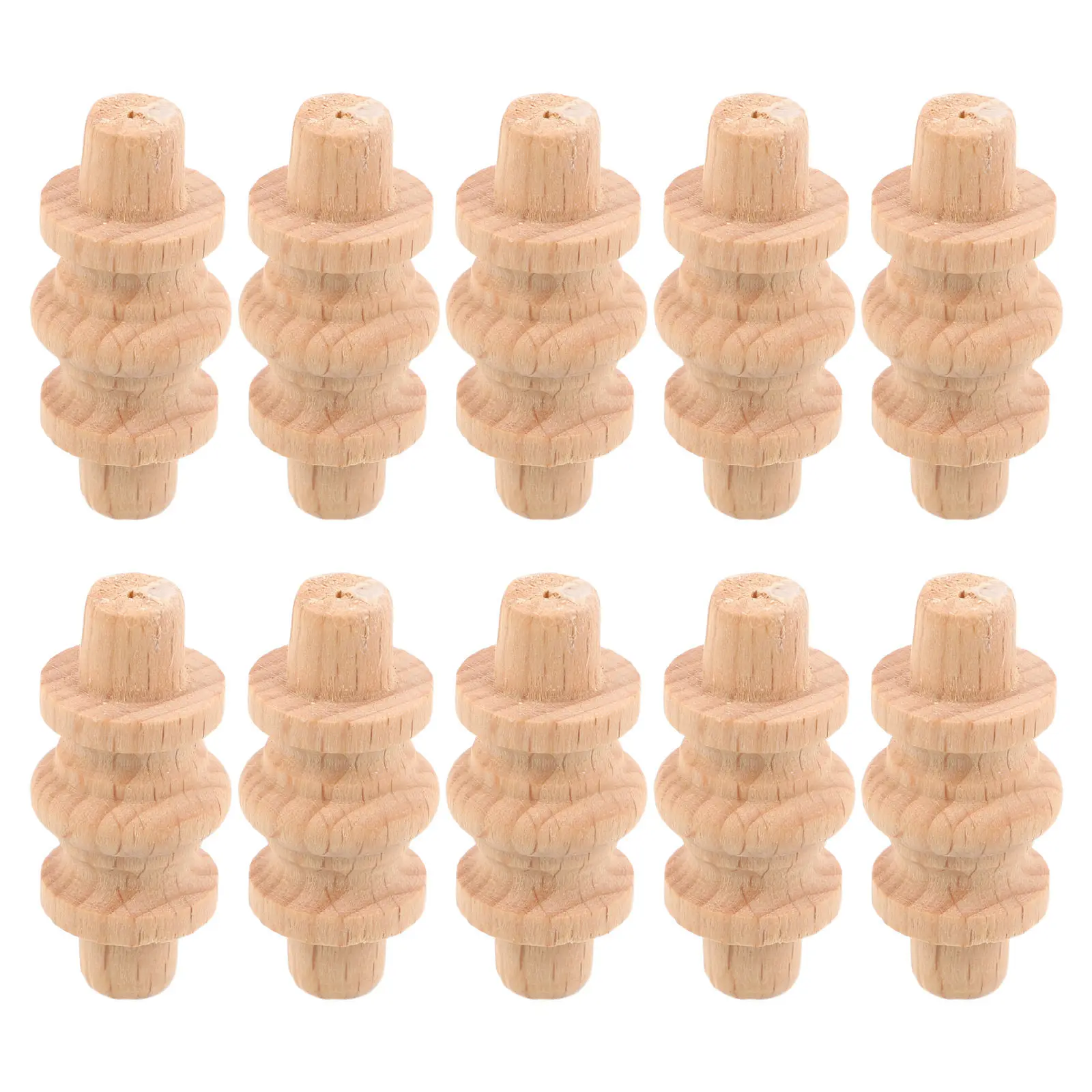 10Pcs Small Wooden Railing Columns Decorative Wood Balusters Classic Roman Design 1.50x0.71inch for Stair Furniture
