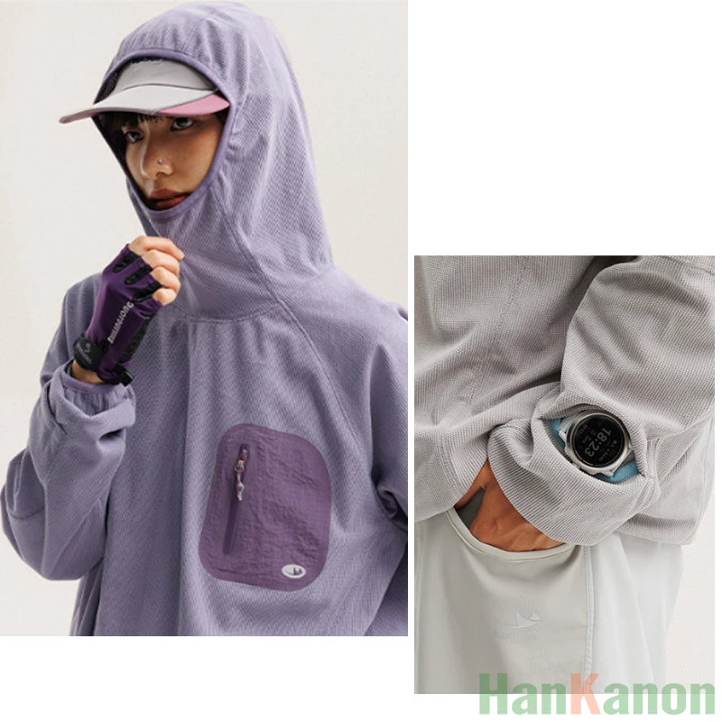 سترة رياضية خارجية خفيفة الوزن وسريعة الجفاف بغطاء للرأس من الصوف بتصميم للجنسين مع خيارات متعددة الألوان للتخييم في الهواء الطلق #4