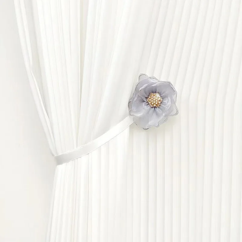 2pcs Flower Curtain Tiebacks - Decorative Straps For Sheer Curtain Organization - Elegant Decor Accessories For Sheer Window