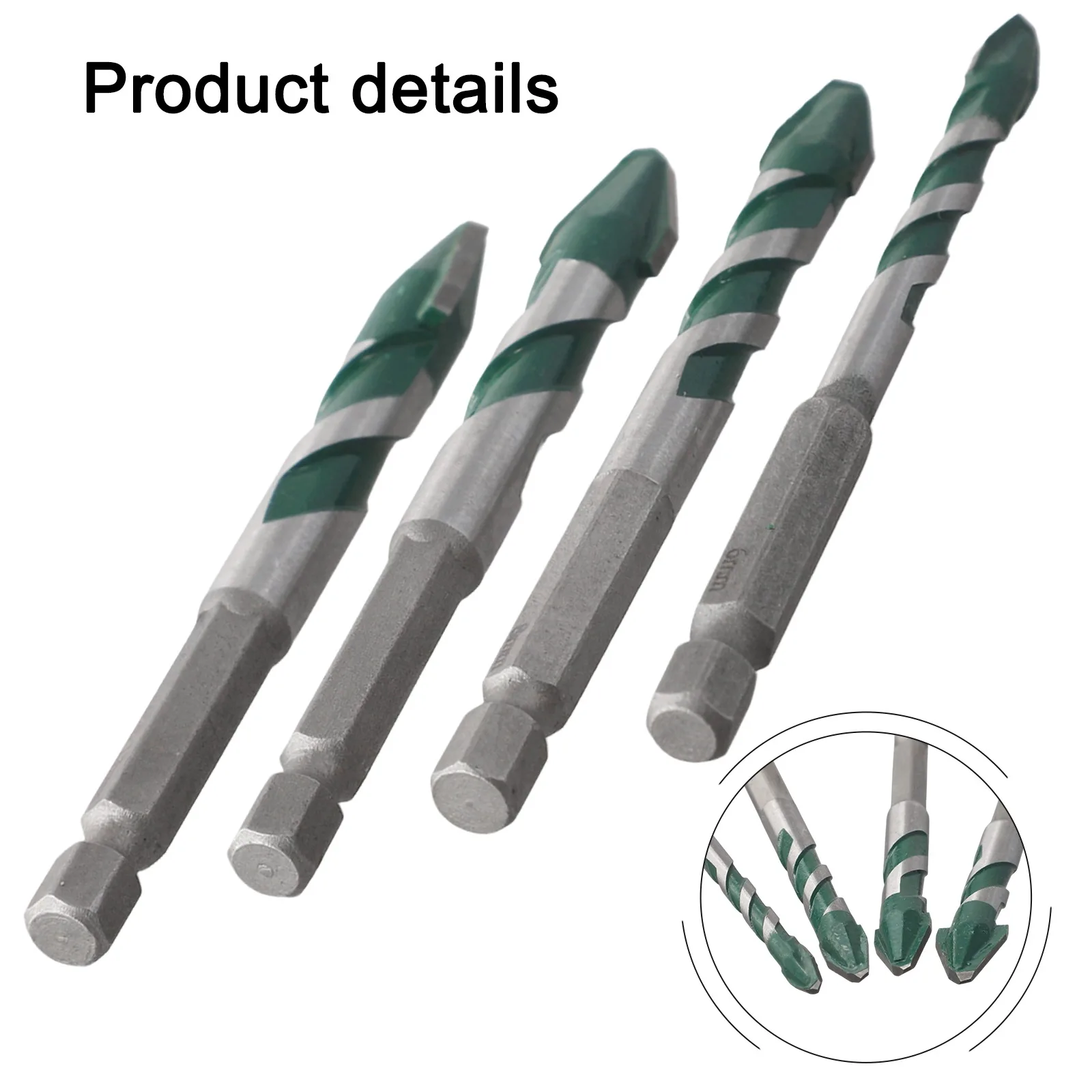 4PCS Carbide Drill Bits Set for Wall Glass Wood Metal and Tiles 6mm 8mm 10mm 12mm Sizes for Drilling Applications