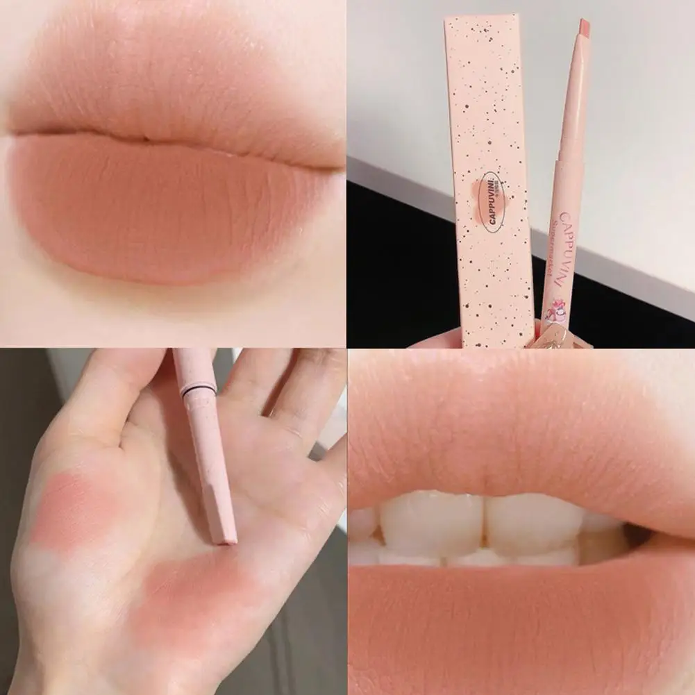 リップライナー 長持ち ナチュラルヌードピンク ソフトマットベルベット リップ輪郭 コスメティックペンシル 防水 リップラインペン