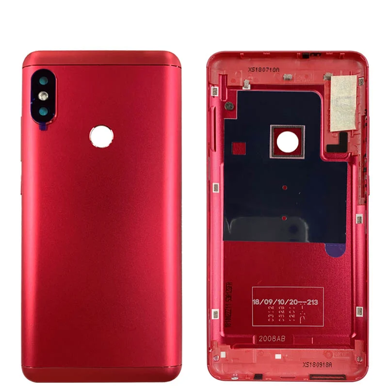 Boîtier arrière pour Xiaomi Redmi Note 5 Pro, couvercle de batterie arrière, pièces de rechange avec objectif d\'appareil photo, touche latérale